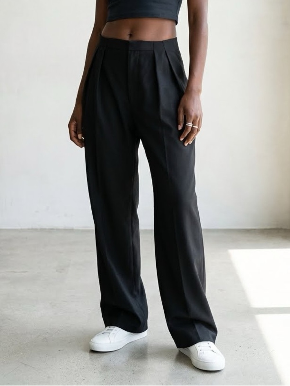 Off-White Black Relaxed Pleated Men’s Trousers